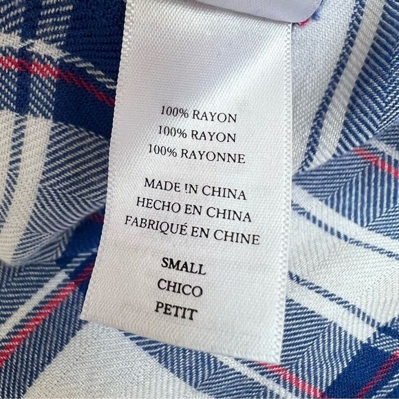 Rails Hunter Plaid Shirt Small Button Down Long Sleeve White Blue Raspberry Soft - Picture 11 of 13